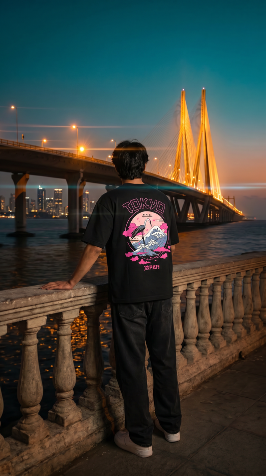 Getsetwear cherry blossom streetwear T-shirt representing modern Indian streetwear culture