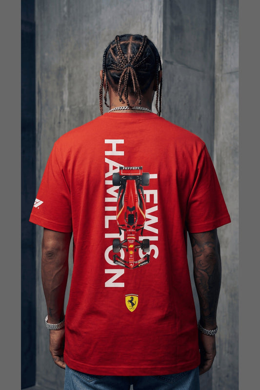 Red racing oversized T-shirt front view - Getsetwear