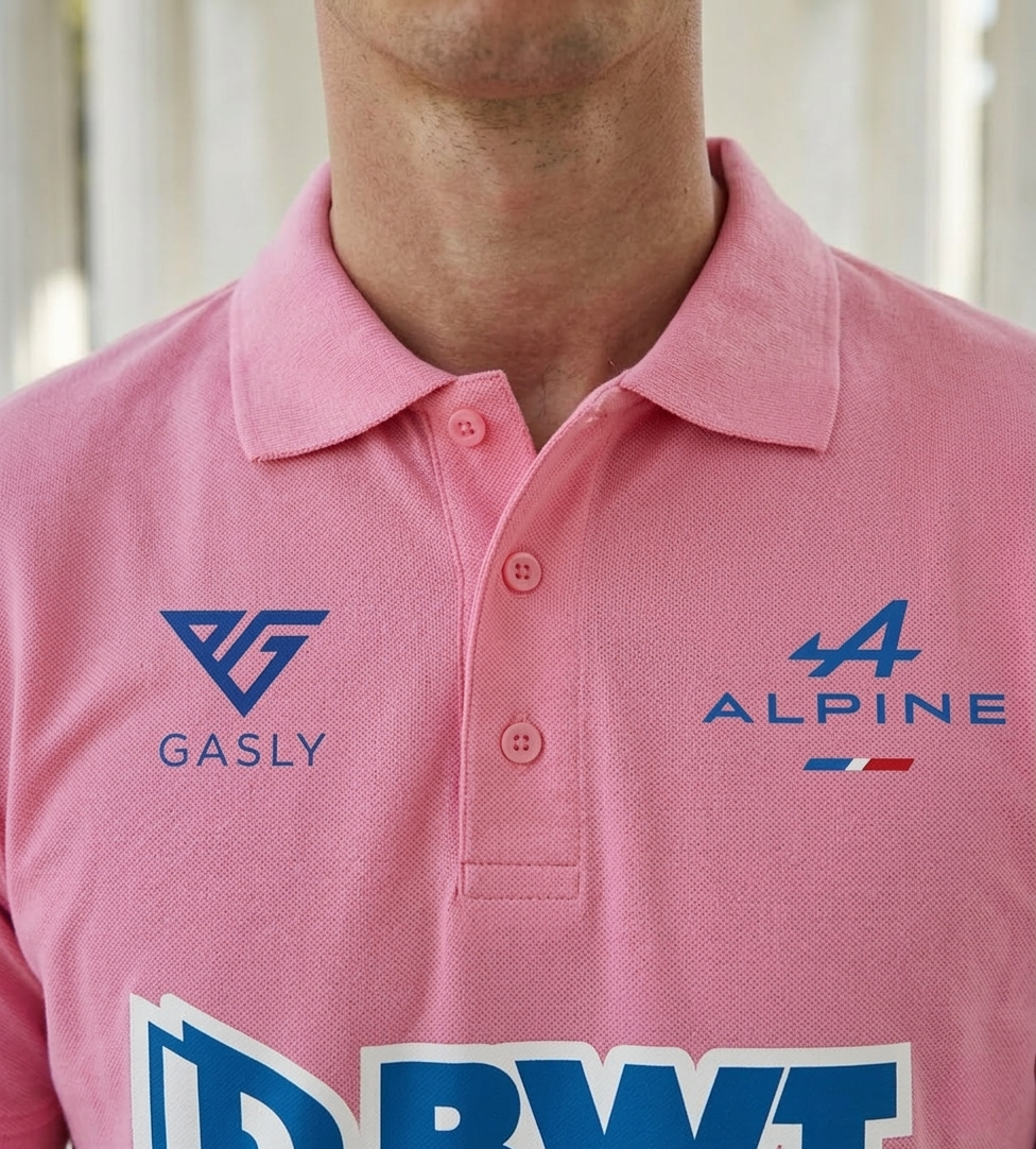Pierre Gasly Pink Collar Tshirt