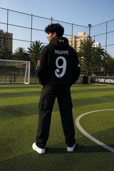 Black Mbappe football oversized hoodie - Getsetwear