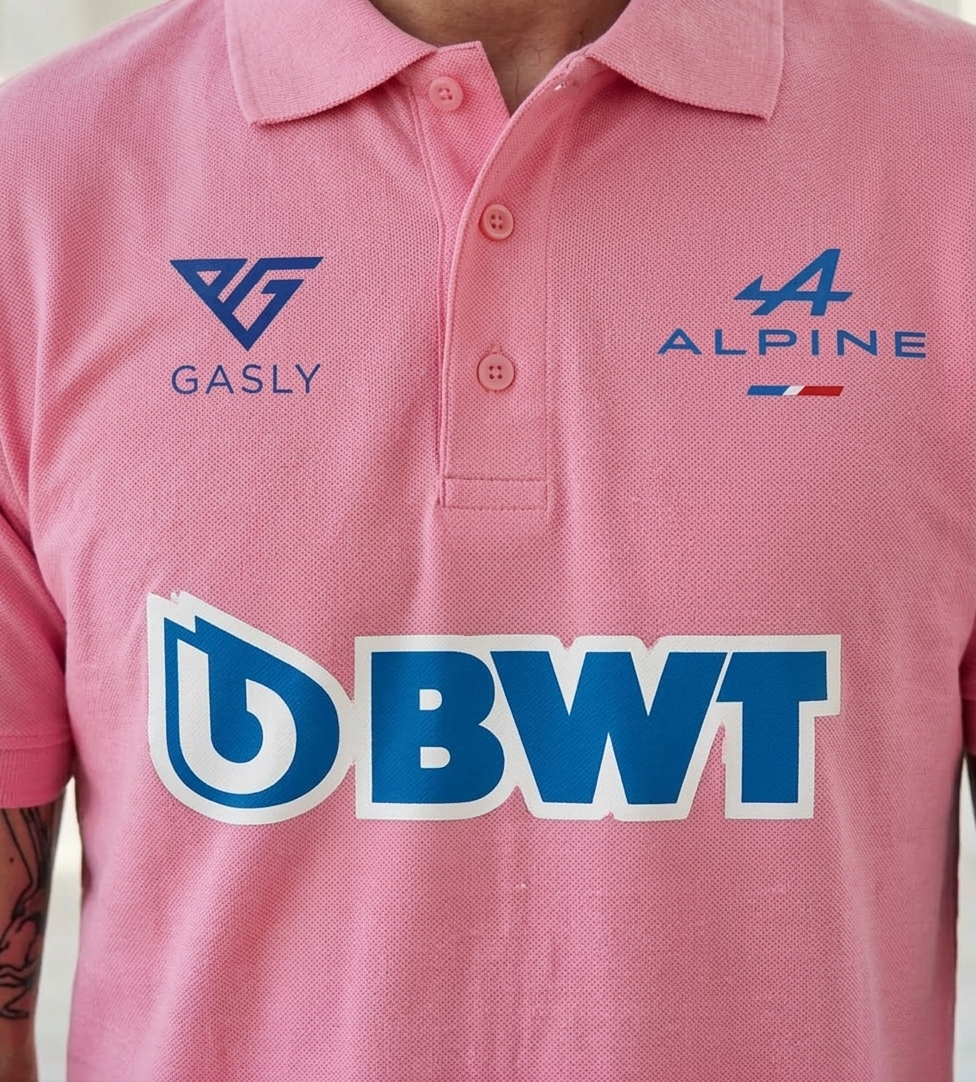 Pierre Gasly Pink Collar Tshirt
