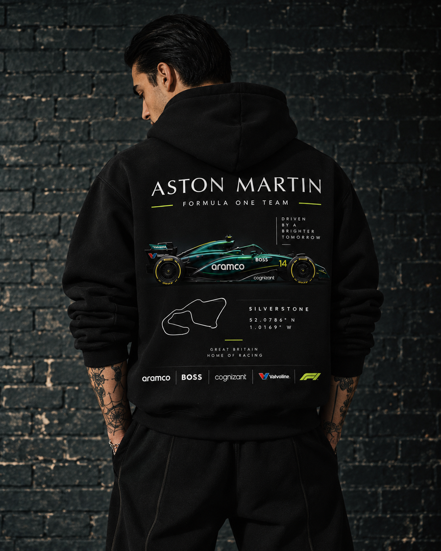 F1 X Aston Martin black hoodie