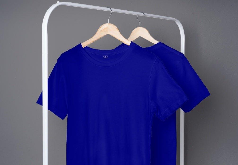 Navy Blue Solid Tshirt - Getsetwear