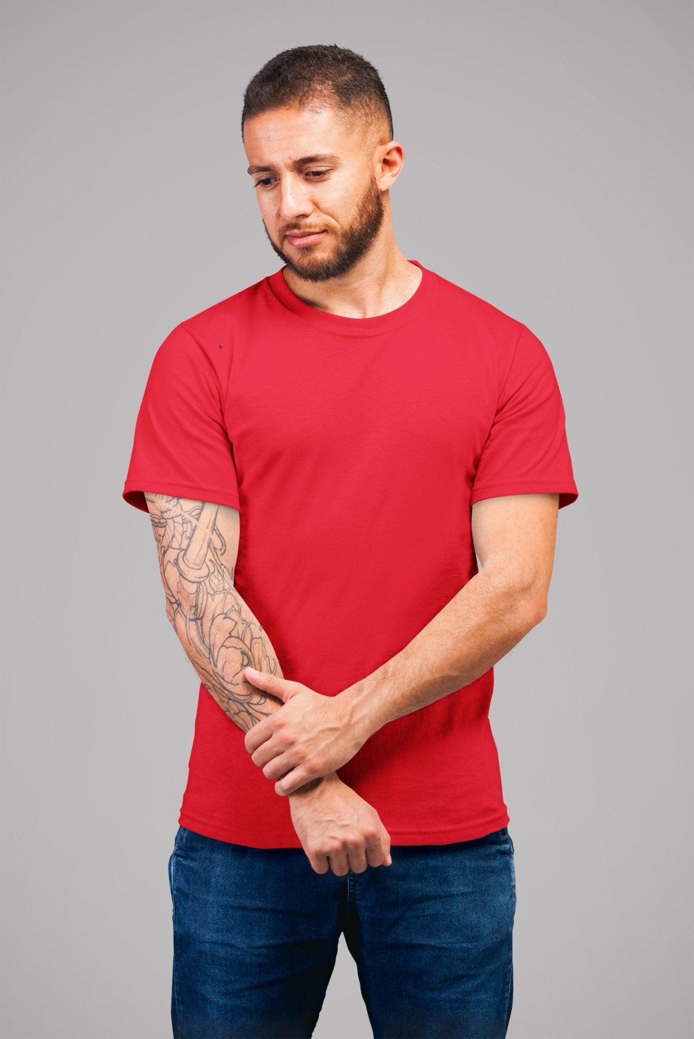 Red Solid T-shirt - Getsetwear